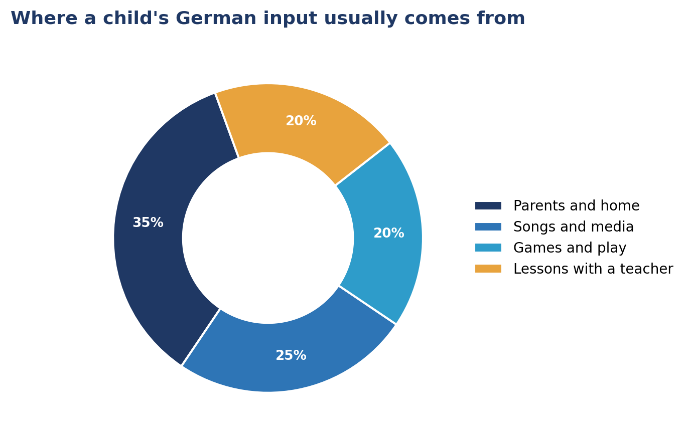 Where a child's German input usually comes from